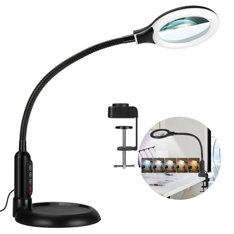 TOMSOO 10X magnifier with clamp base for precise close-up viewing