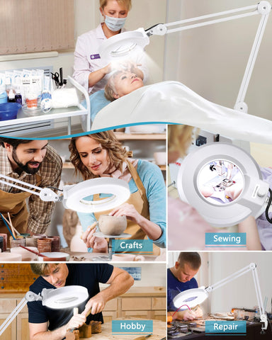 Tomsoo versatile magnifier supports sewing, crafts, and delicate handiwork.