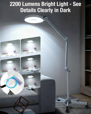 Tomsoo stepless dimmable magnifier reduces eye strain during long sessions.