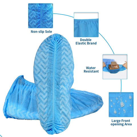 Tomus-UNI X-Large Shoe Covers crafted from durable polypropylene resist tearing during use.