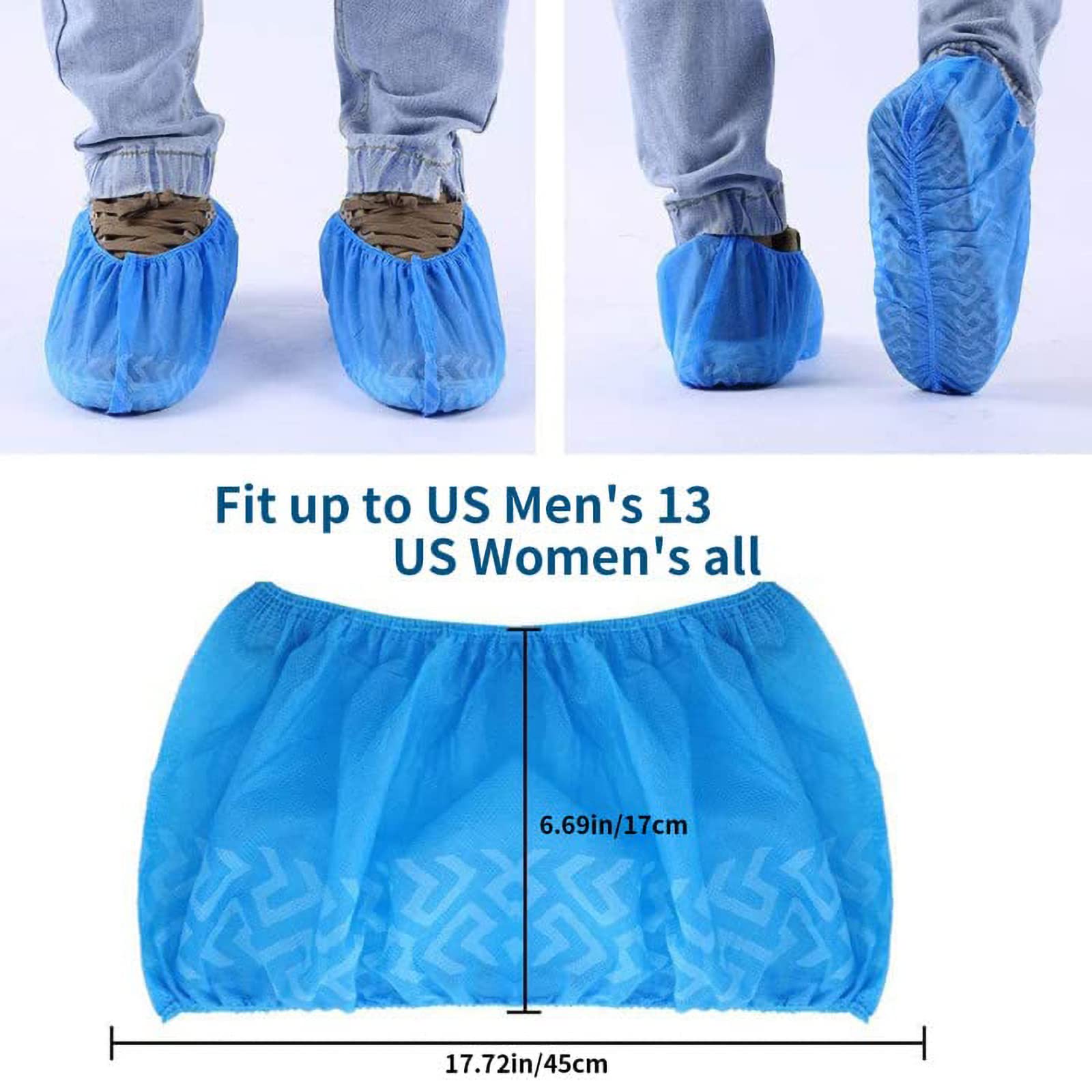 Tomus-UNI X-Large Shoe Covers with non-slip rib design provide secure grip on slick floors.