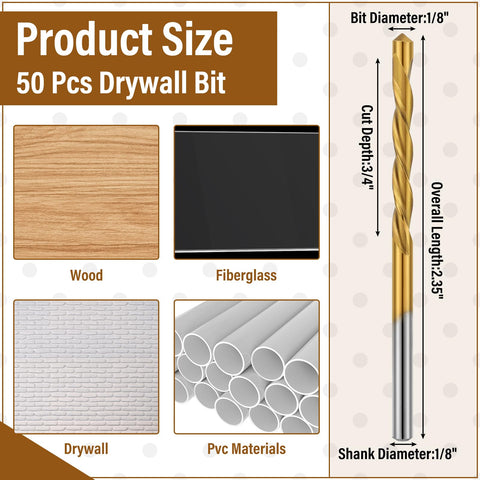 Tondiamo guide-point drywall bit close-up showing durable titanium nitride coating for longevity.
