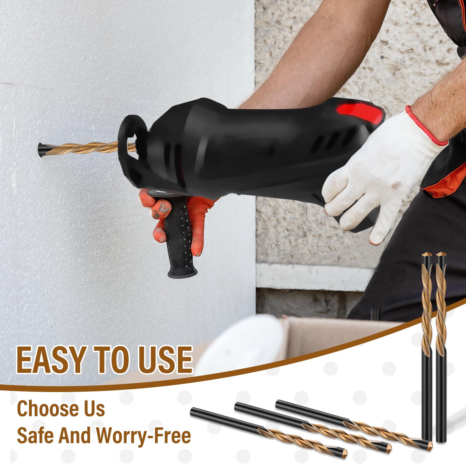 Tondiamo versatile bit handles drywall, insulation bricks, and templates