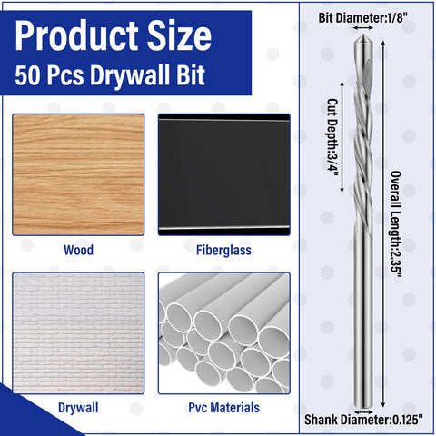 Tondiamo drywall router bits 1/8-inch shank ensure snug fit with standard rotary tools.