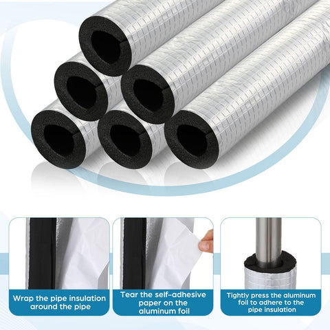 Tondiamo foam tubes being installed on an outdoor pipe
