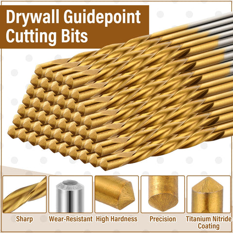 Tondiamo titanium nitride-coated drywall bit close-up for smooth, lasting performance.