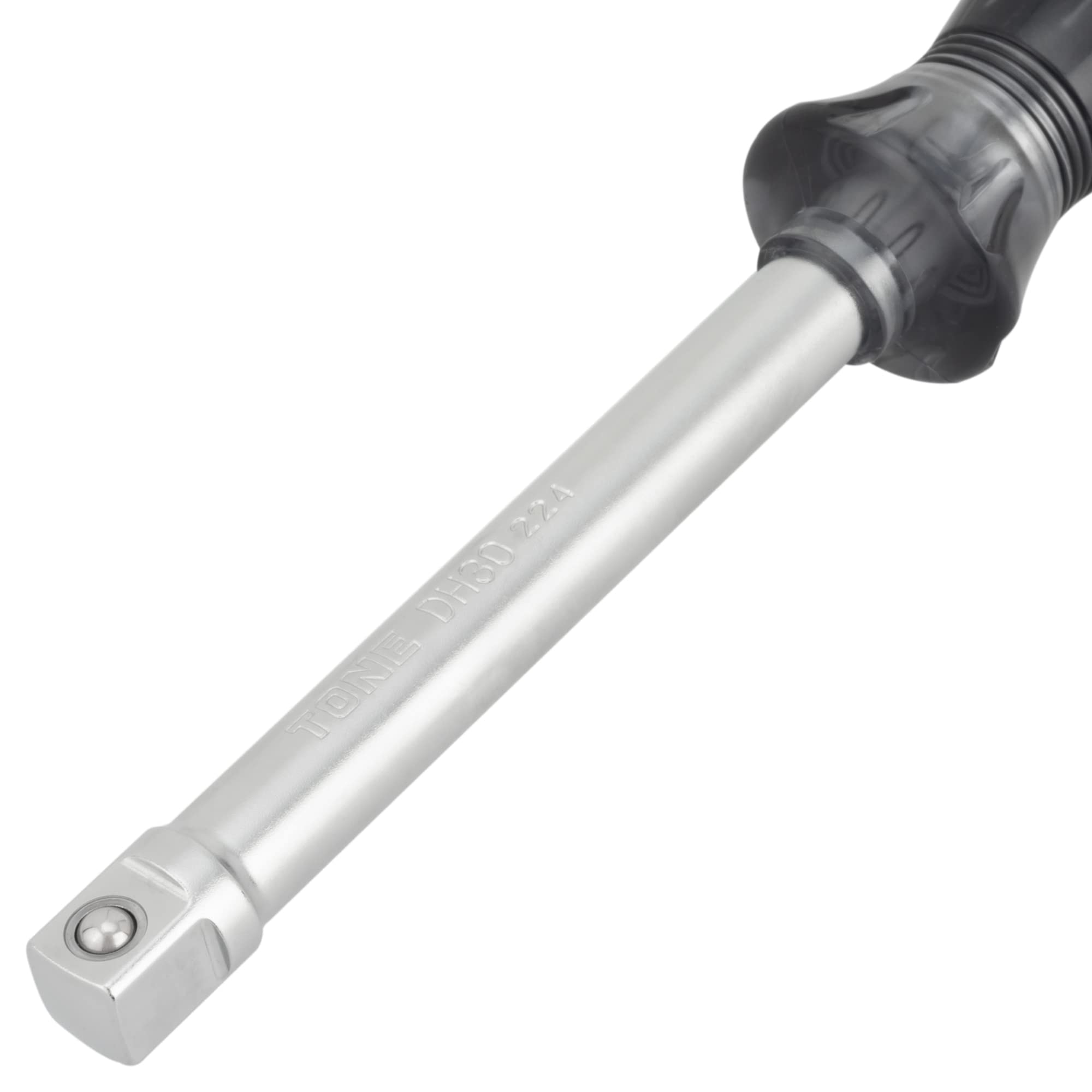 Tone grip end with recessed angle for extended reach.