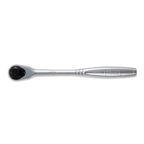Tone Ratchet Handle socket hold system secures sockets during work.