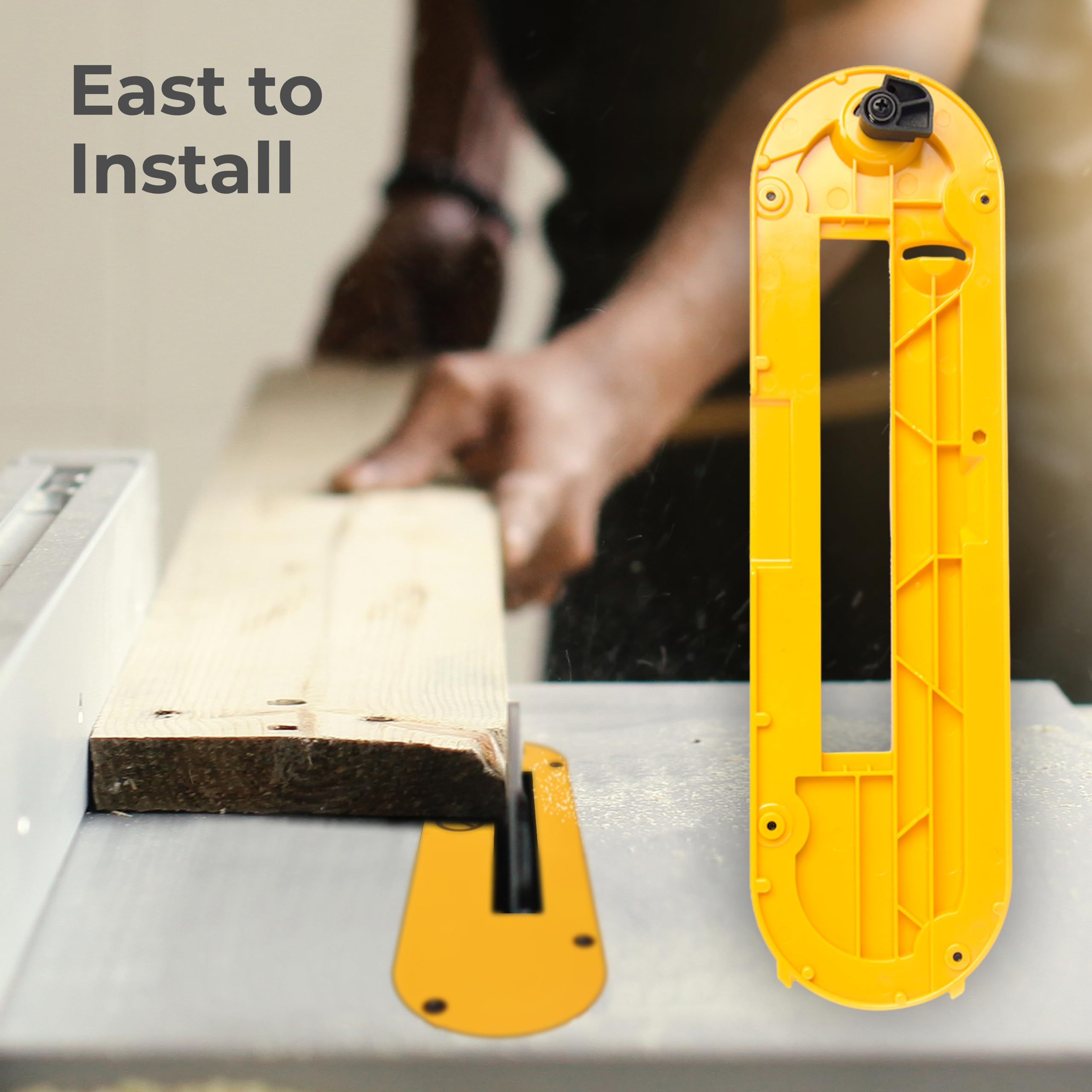 TonGass throat plate includes four adjustment screws for secure, adjustable alignment.
