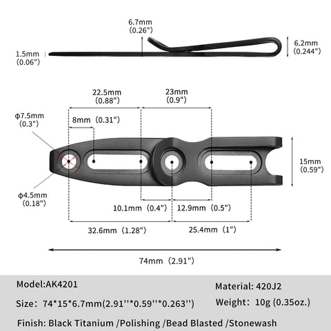 TONIFE pocket clip thickness options fit different sheath walls securely.