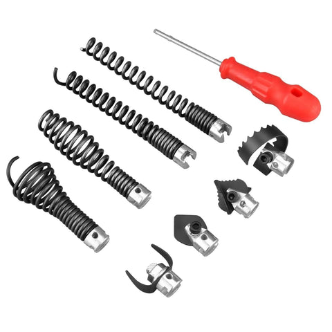 TONKI 9-piece drain snake cutters shown for fast clog clearance, ideal for pros and DIYers