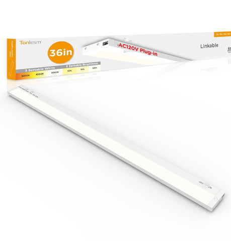 Tonlesm 36-inch under-cabinet light strip brightens countertops with even, glare-free illumination.