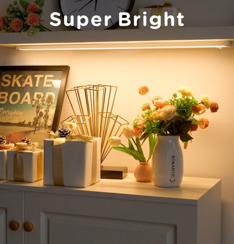 Tonlesm plug-in under-cabinet light is easy to install with adhesive or screws.