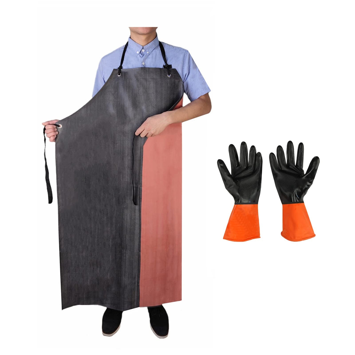 TonLing rubber apron waterproof with adjustable neck pad for full coverage.