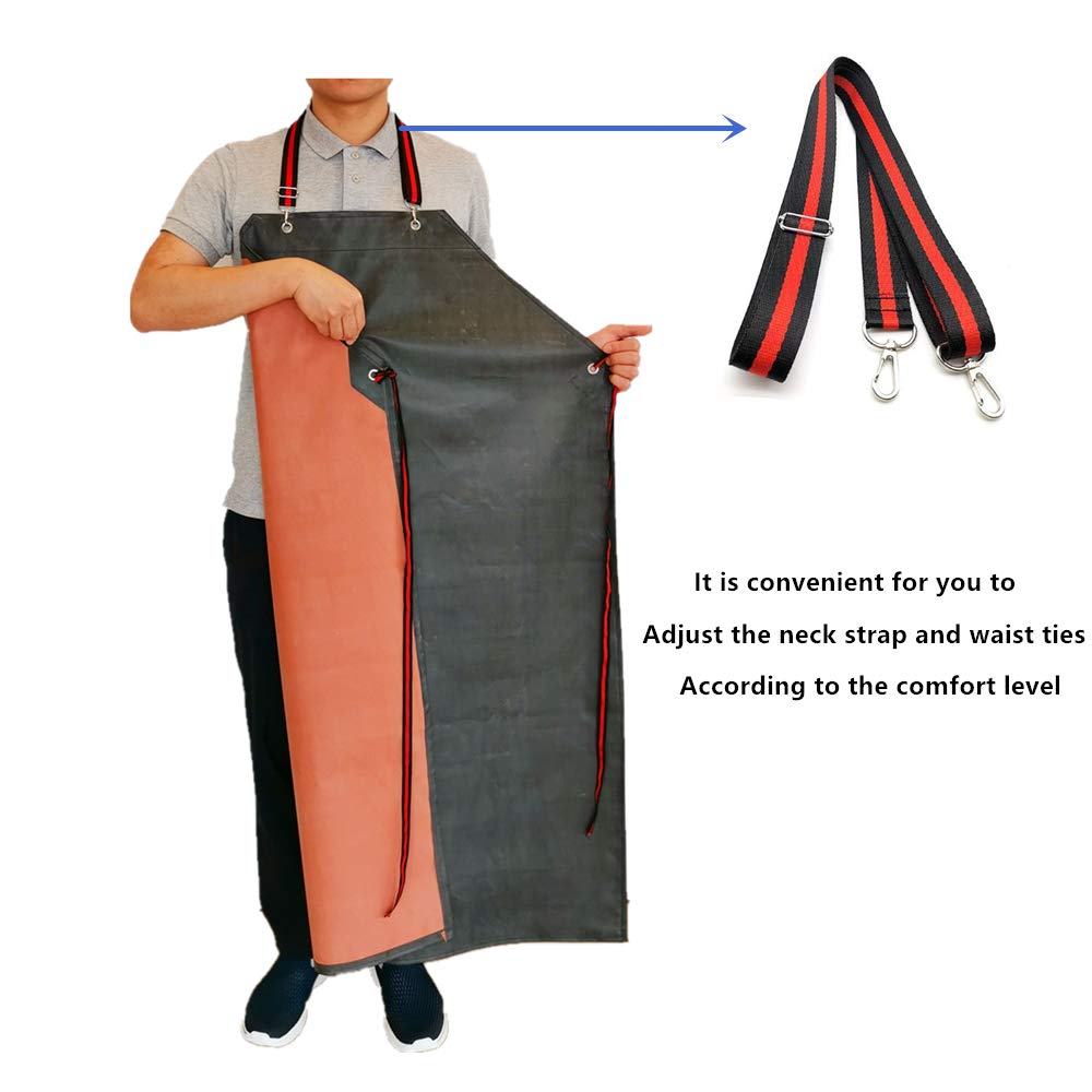 TonLing thick rubber apron large-size design offers ample coverage for gardening and lab work