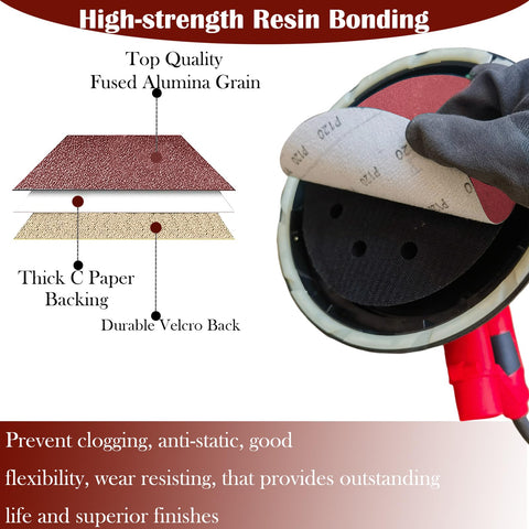 Tonmp 120-grit sanding disc close-up for mid-stage sanding efficiency.