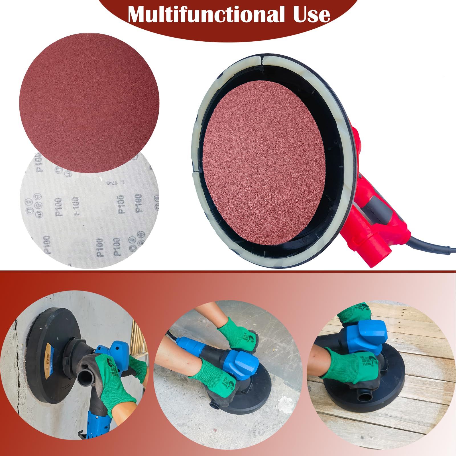 Tonmp 180-grit sanding disc close-up for fine finishing prep.