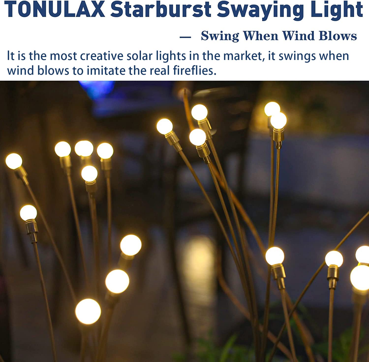 TONULAX four-pack outdoor lights enhancing ambient garden visibility at night.