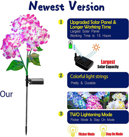 TONULAX colorful hydrangea bloom lighting adds magical yard visuals.