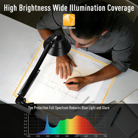 TonyEst LED lamp with 360-degree base enables flexible positioning for any task.