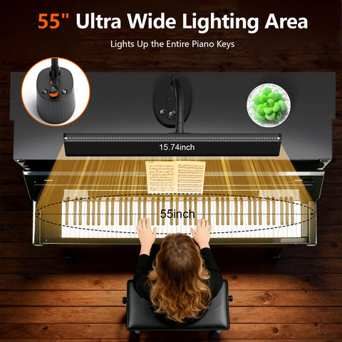 TonyEst piano light offers five color modes for versatile lighting.