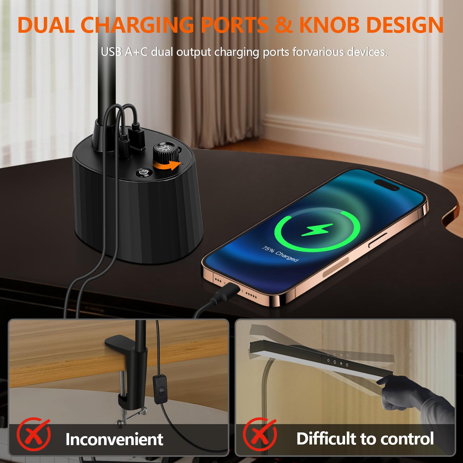 TonyEst USB ports charge devices while you play.