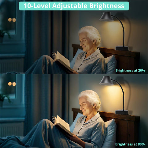 TONYFUL five color temperatures and ten brightness levels tailor comfort for reading.