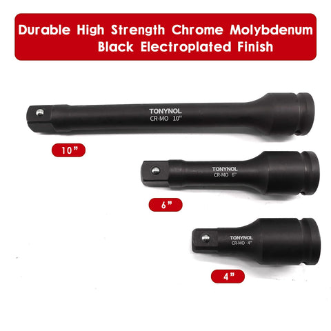 TONYNOL 3/4 drive extension bar 10 inch extends reach to distant fasteners.
