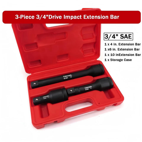 TONYNOL 3/4 drive extension bar 6 inch enables easier reach in trucks.