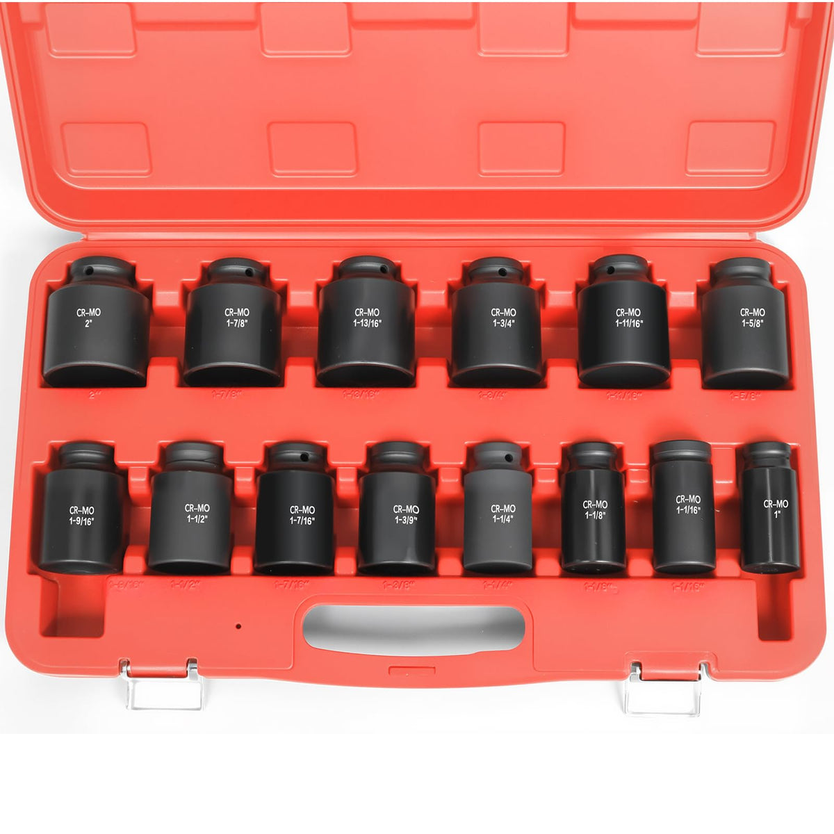 TONYNOL half-inch drive deep socket set with 14 SAE sizes for wide fastener compatibility