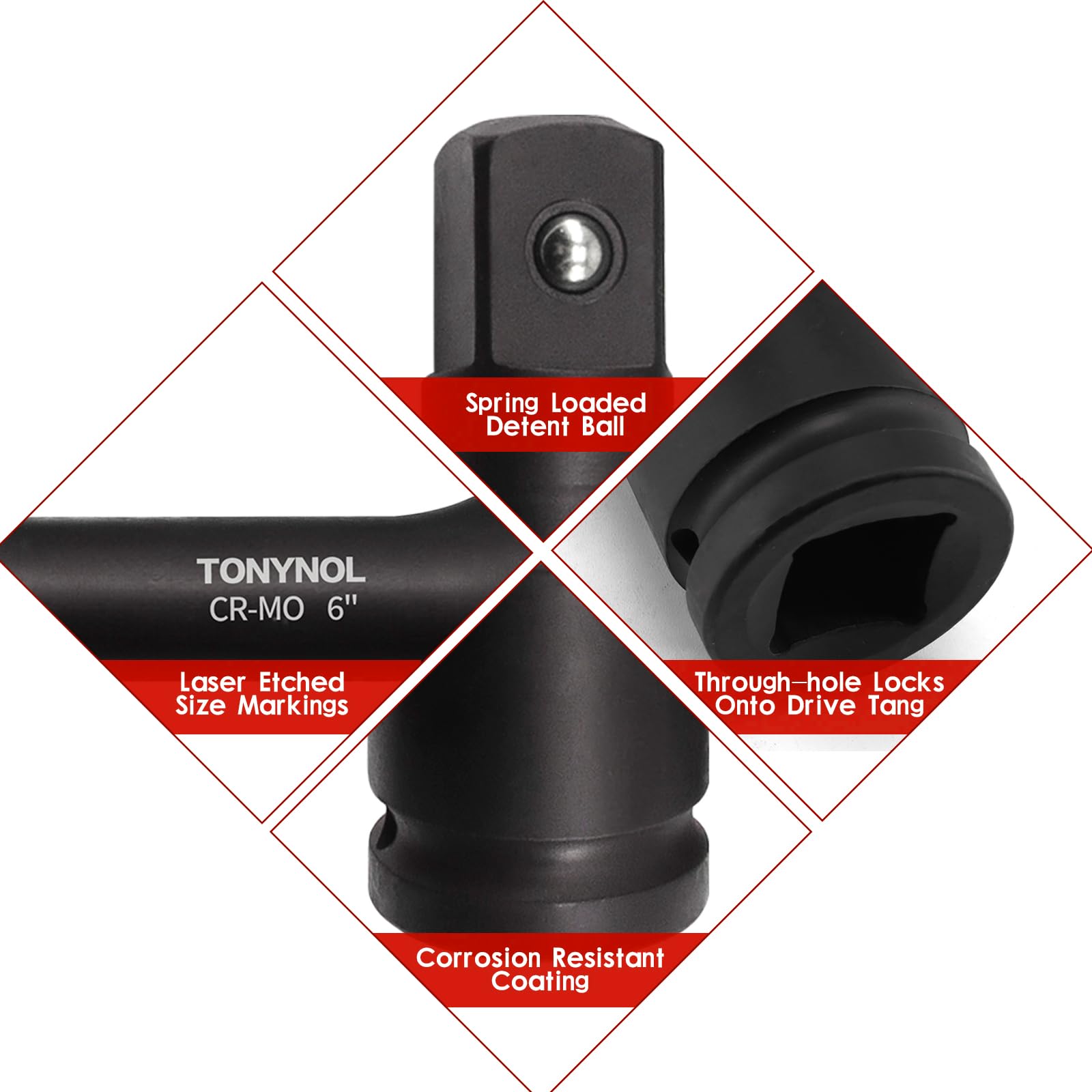 TONYNOL laser-etched size markings help quick identification during work.