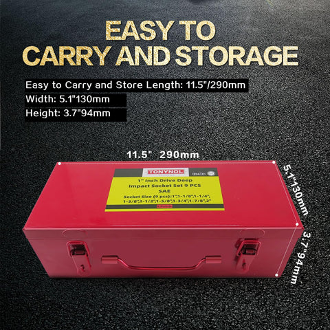 TONYNOL red storage case keeps sockets organized and portable