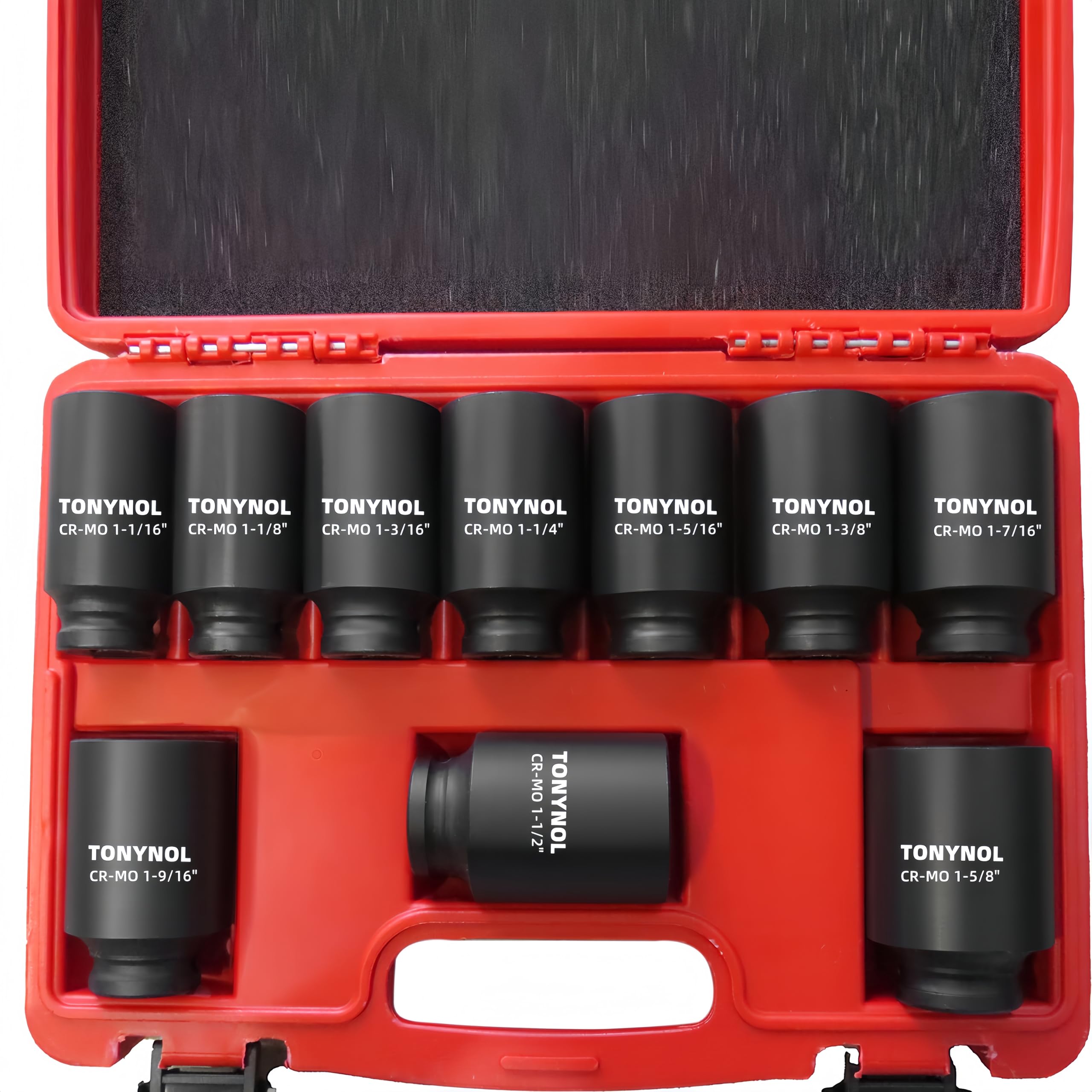 TONYNOL socket set: deep sockets from 1-1/16 to 1-5/8 for quick access