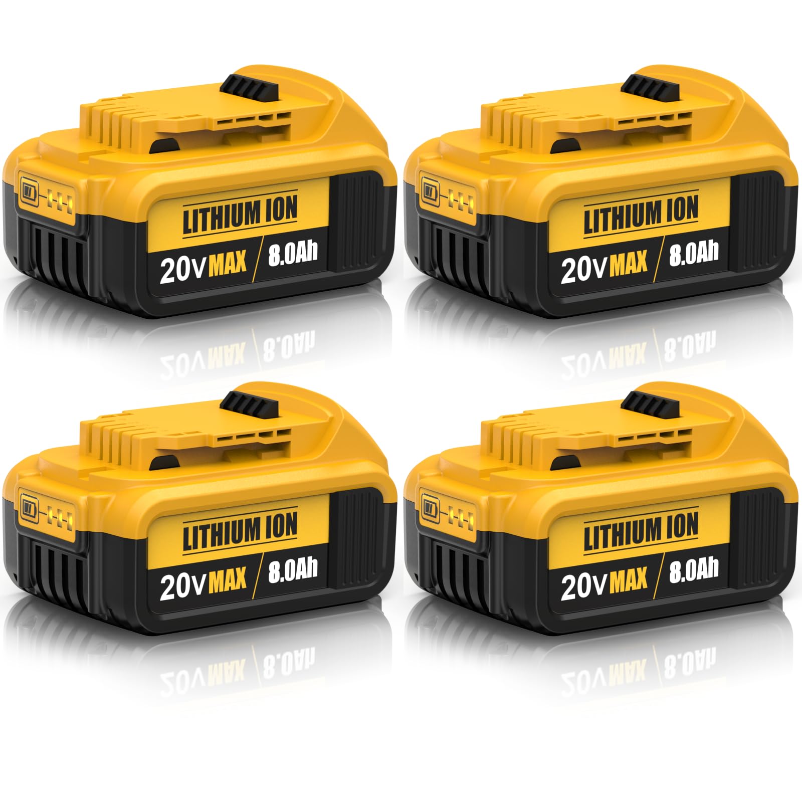 TooBAAS four-pack 8.0Ah battery DCB206 front view for heavy duty tools
