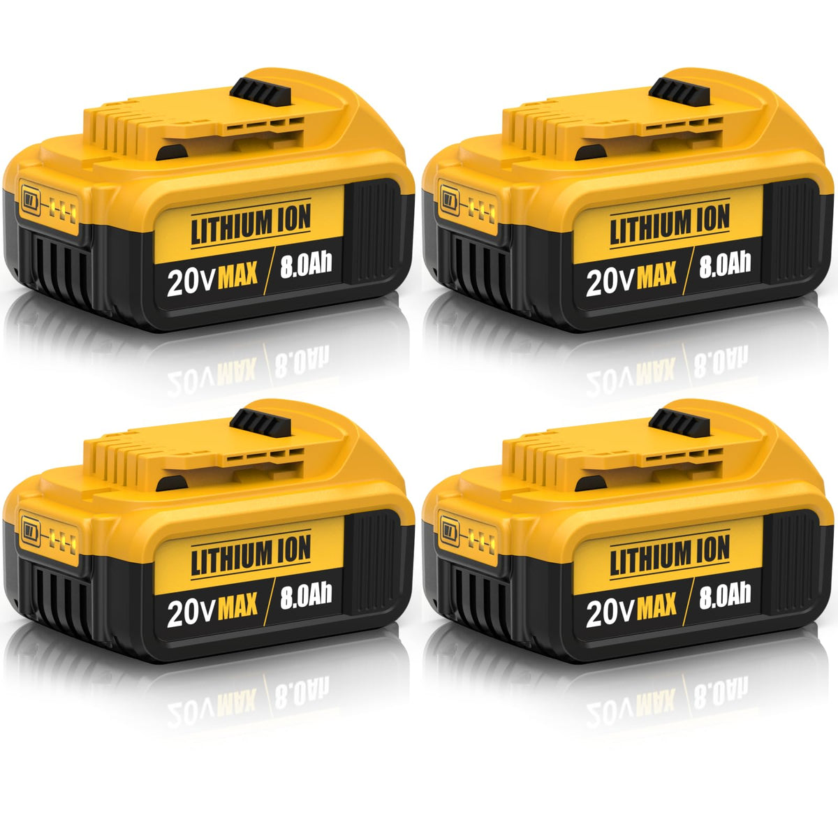 TooBAAS four-pack 8.0Ah battery DCB206 front view for heavy duty tools