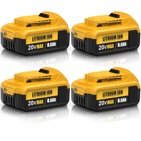 TooBAAS four-pack 8.0Ah battery DCB206 front view for heavy duty tools