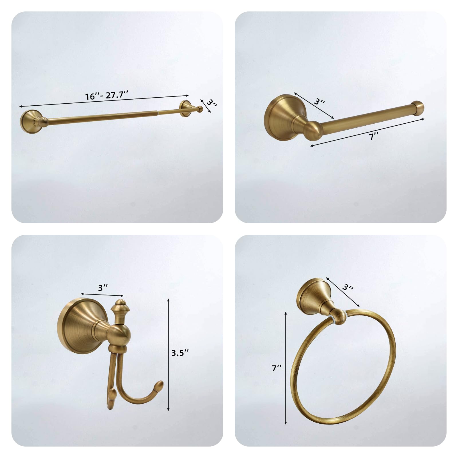 TooCust antique brass double robe hook organized robes and towels