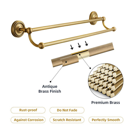 TooCust brass towel ring complements classic bathroom decor.