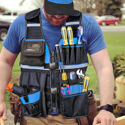 TooCust Tool Vest supports quick access to essential tools when climbing or bending.