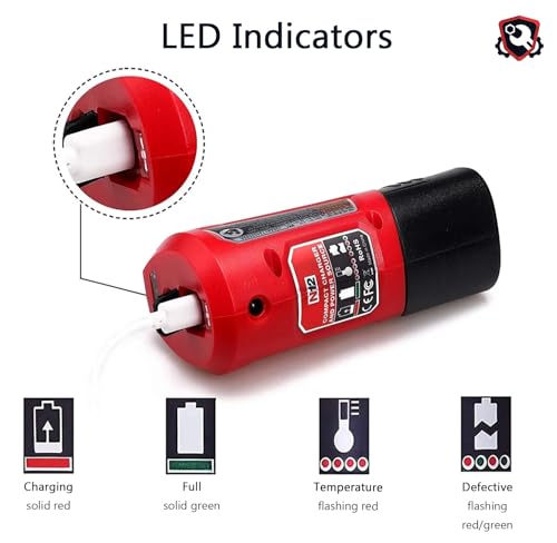 Tool Army M12 LED indicator visible to read charge status