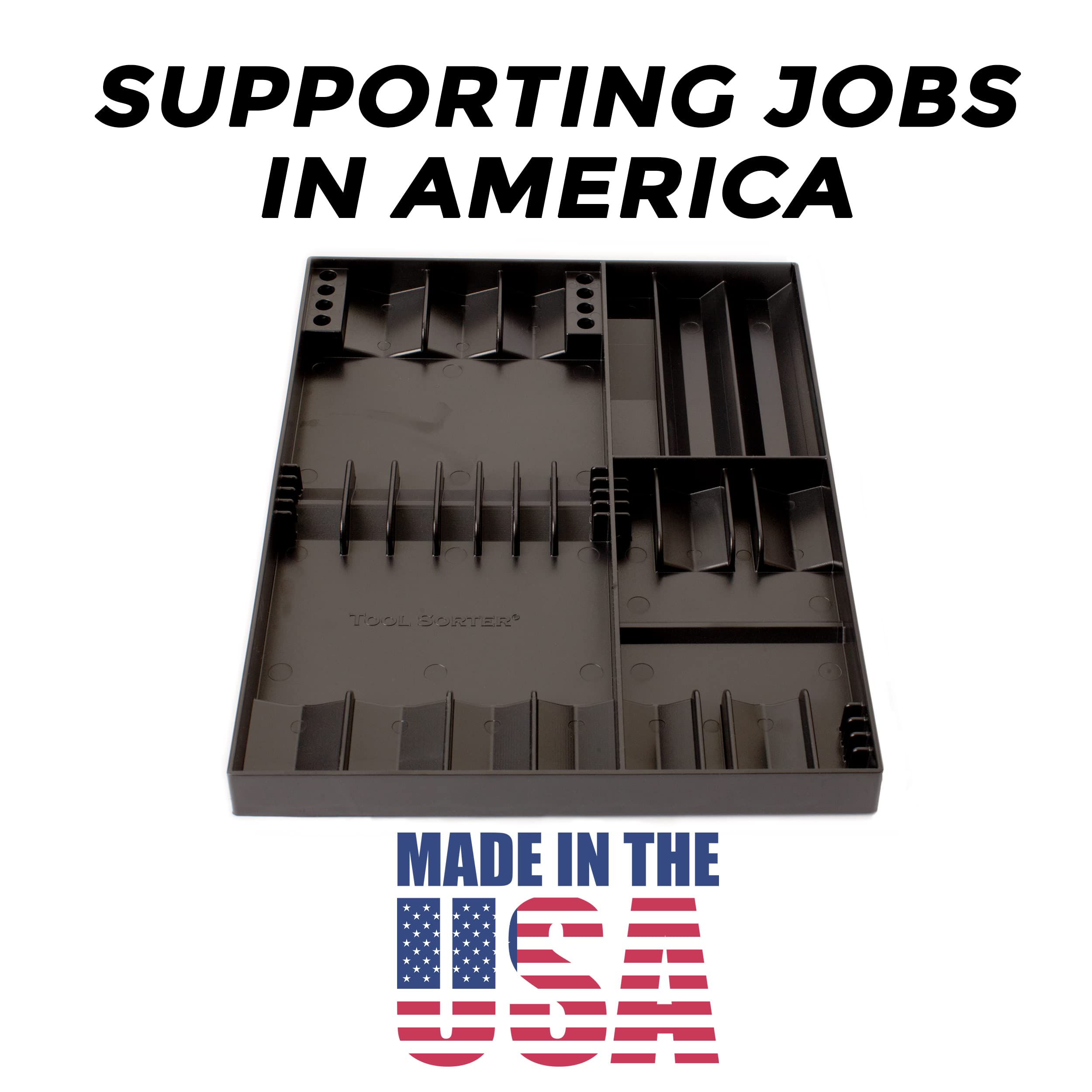 Tool Sorter USA-made construction highlighted by sturdy edges and durable finish