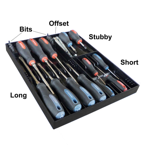 Tool Sorter close-up shows clearly labeled slots for quick identification