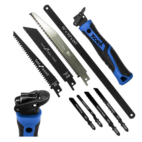 Toolan 8-in-1 hand saw enables versatile drywall and material cuts.