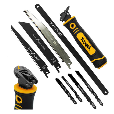 Toolan 8-in-1 multi blades hand saw with ergonomic TPR handle for reduced fatigue