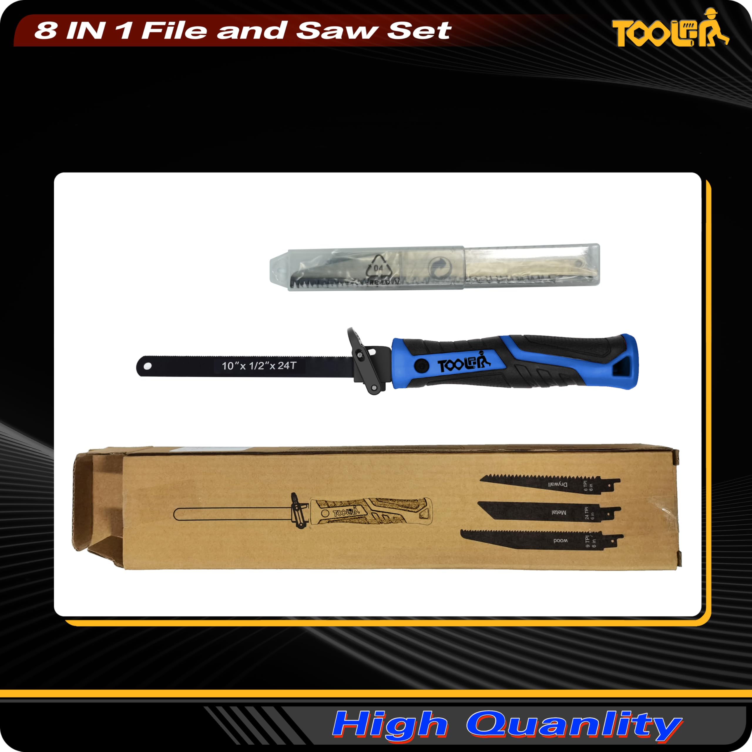 Toolan compact design saves space in your toolbox.