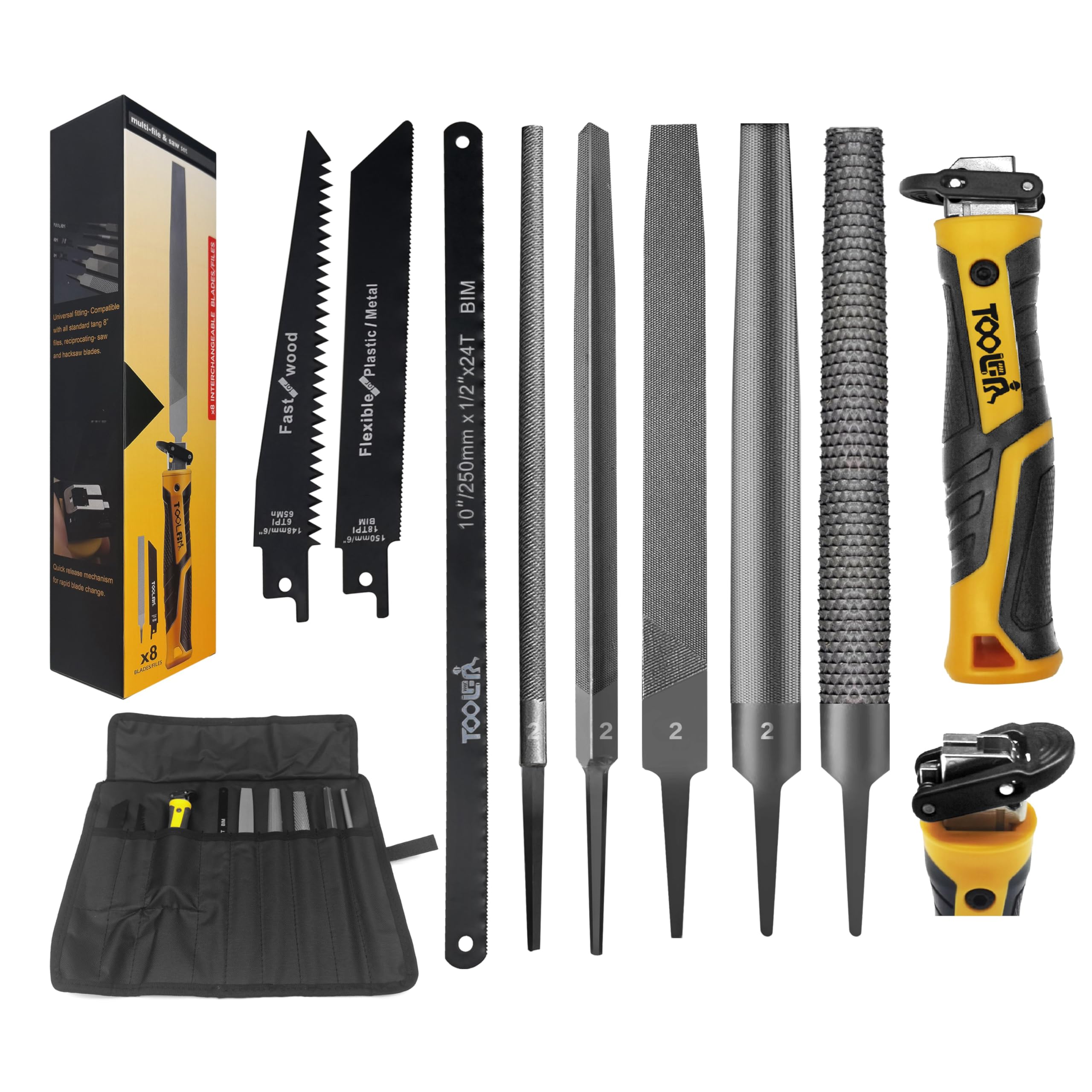 Toolan File Set 8-in-1 assembly enables versatile material shaping.
