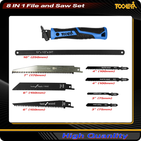 Toolan lockback mechanism securely holds blades for quick changes.