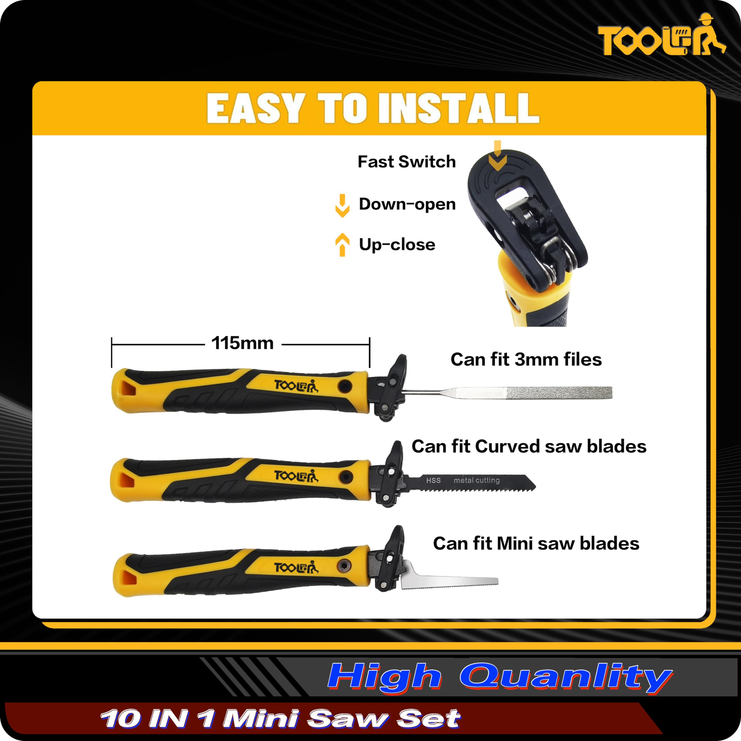 TOOLAN quick-change blade system enables fast, secure blade swaps