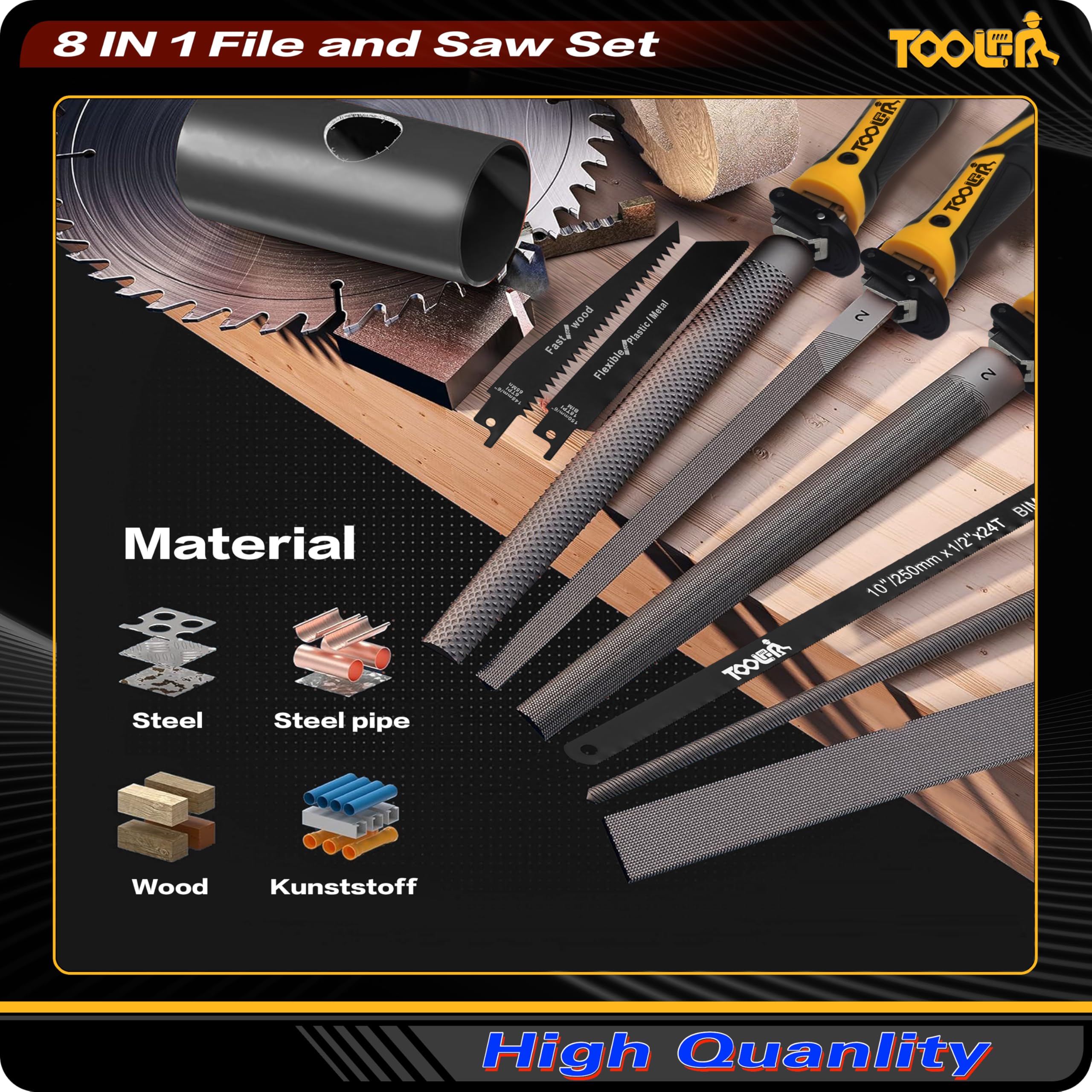 Toolan Saw blade in use shows efficient material cutting.