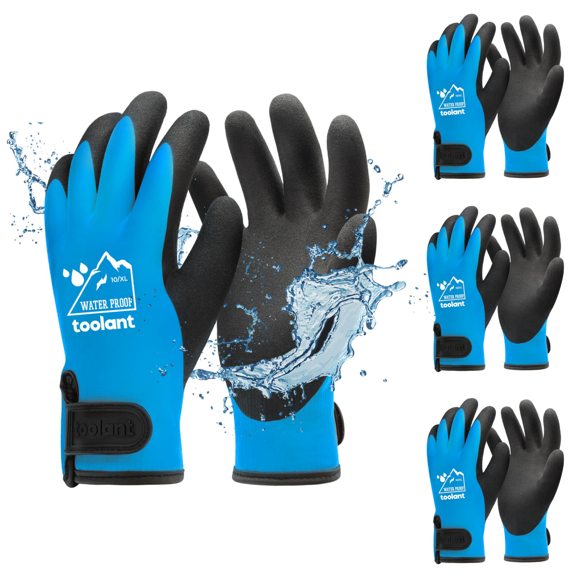 toolant 100% waterproof gloves with blue palm dip for dry hands in wet tasks